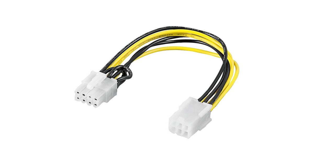 goobayAdapter 6-Polig PCIe > 8-Polig PCIe  (Zwart/geel)