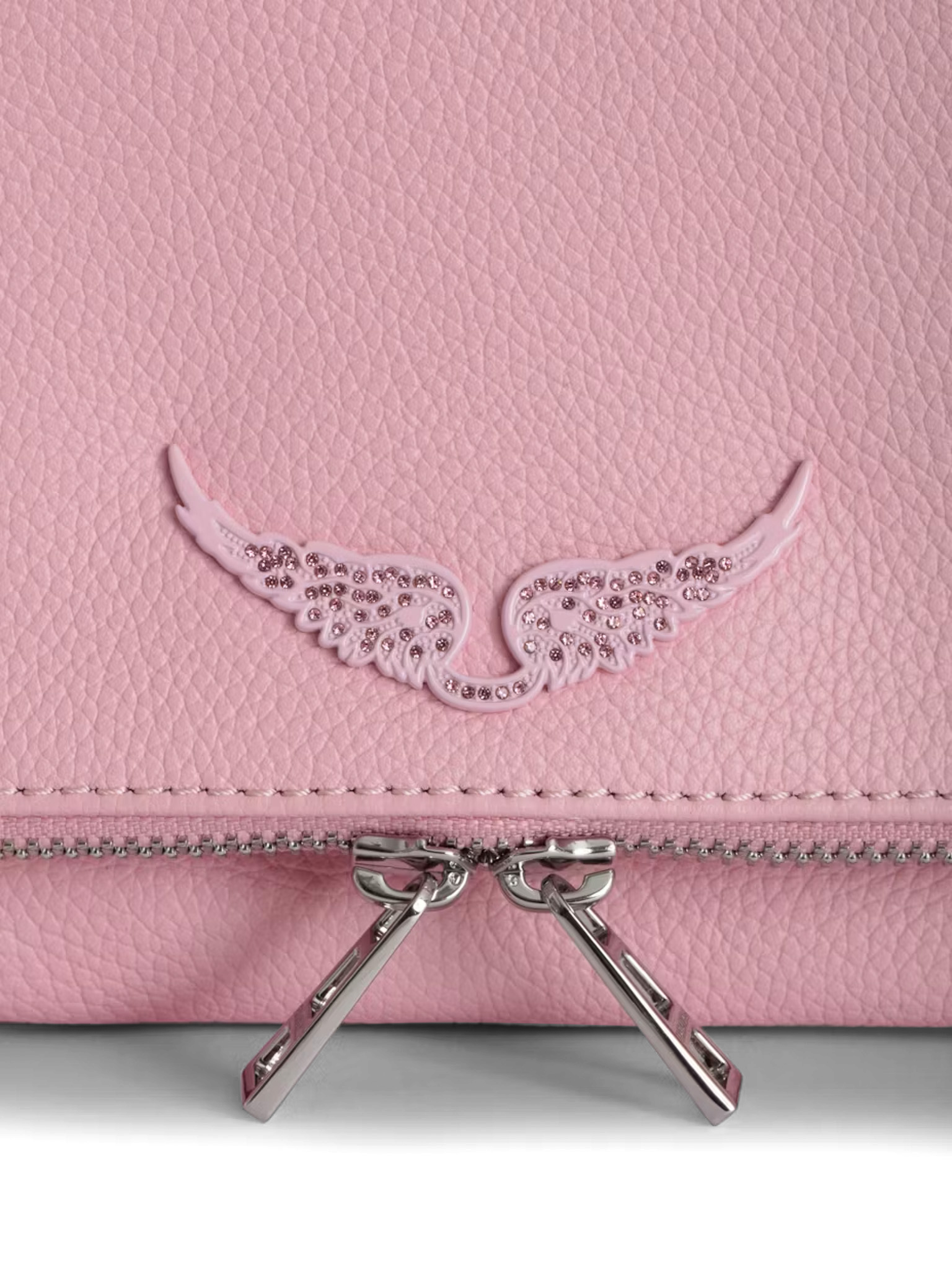 ROCK - Pochette en cuir chaînes en métal | Rose