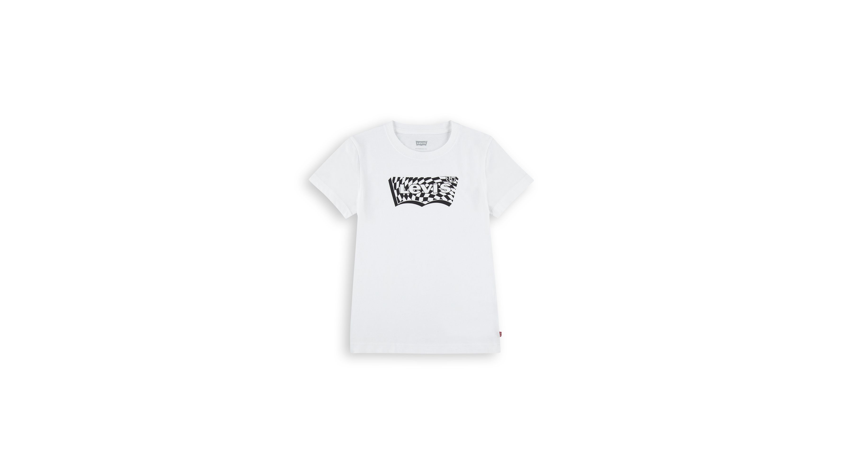 T-shirt à carreaux Batwing - Bright White - Blanc