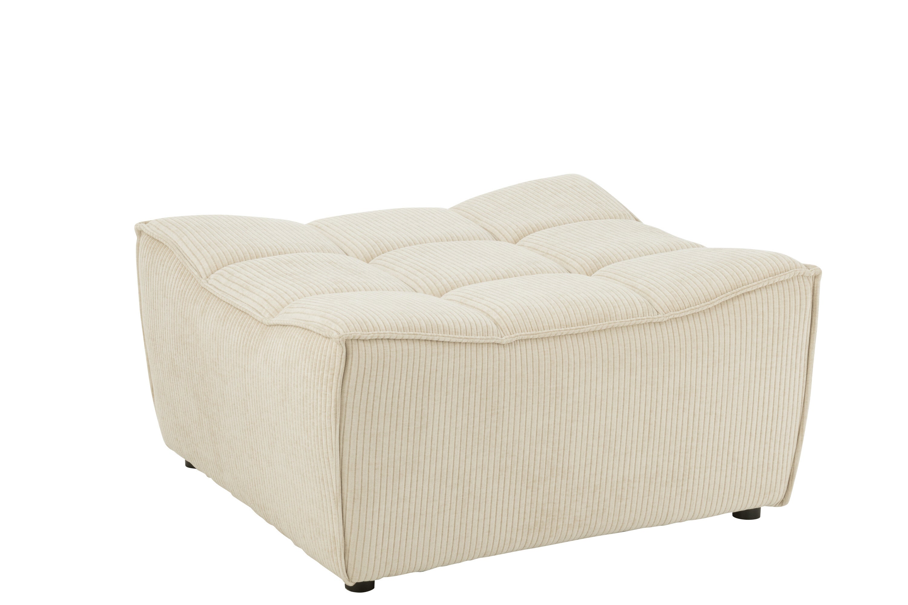 J-Line poef Grid - populierenhout|schuim - beige