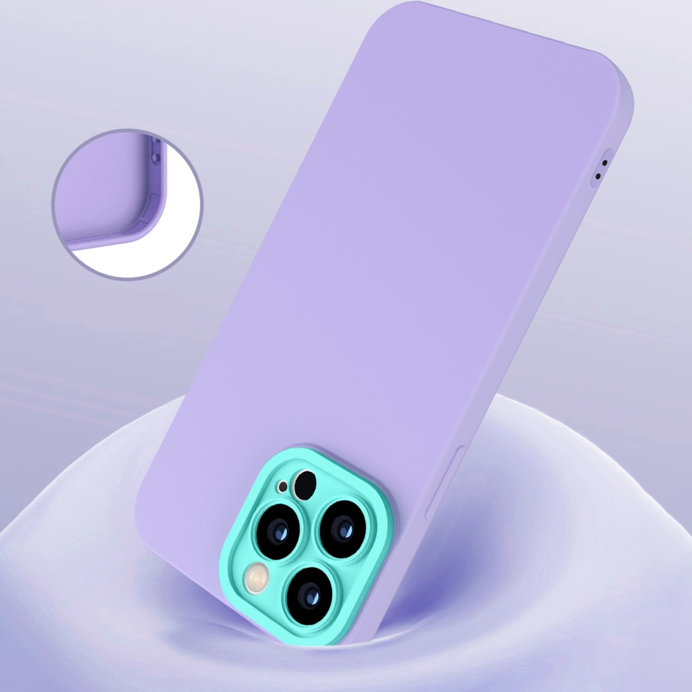 iPhone 12 Pro Gummi Case Soft Touch Hülle   Kameraschutz - Türkis / Lila