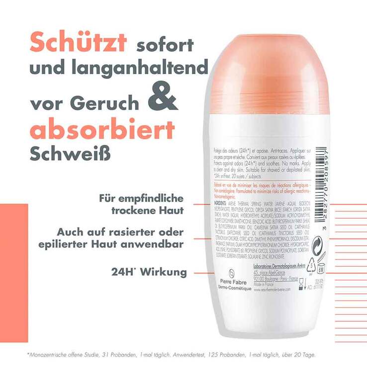 Avene Body Deodorant mit 24h Wirkung, 50 ml