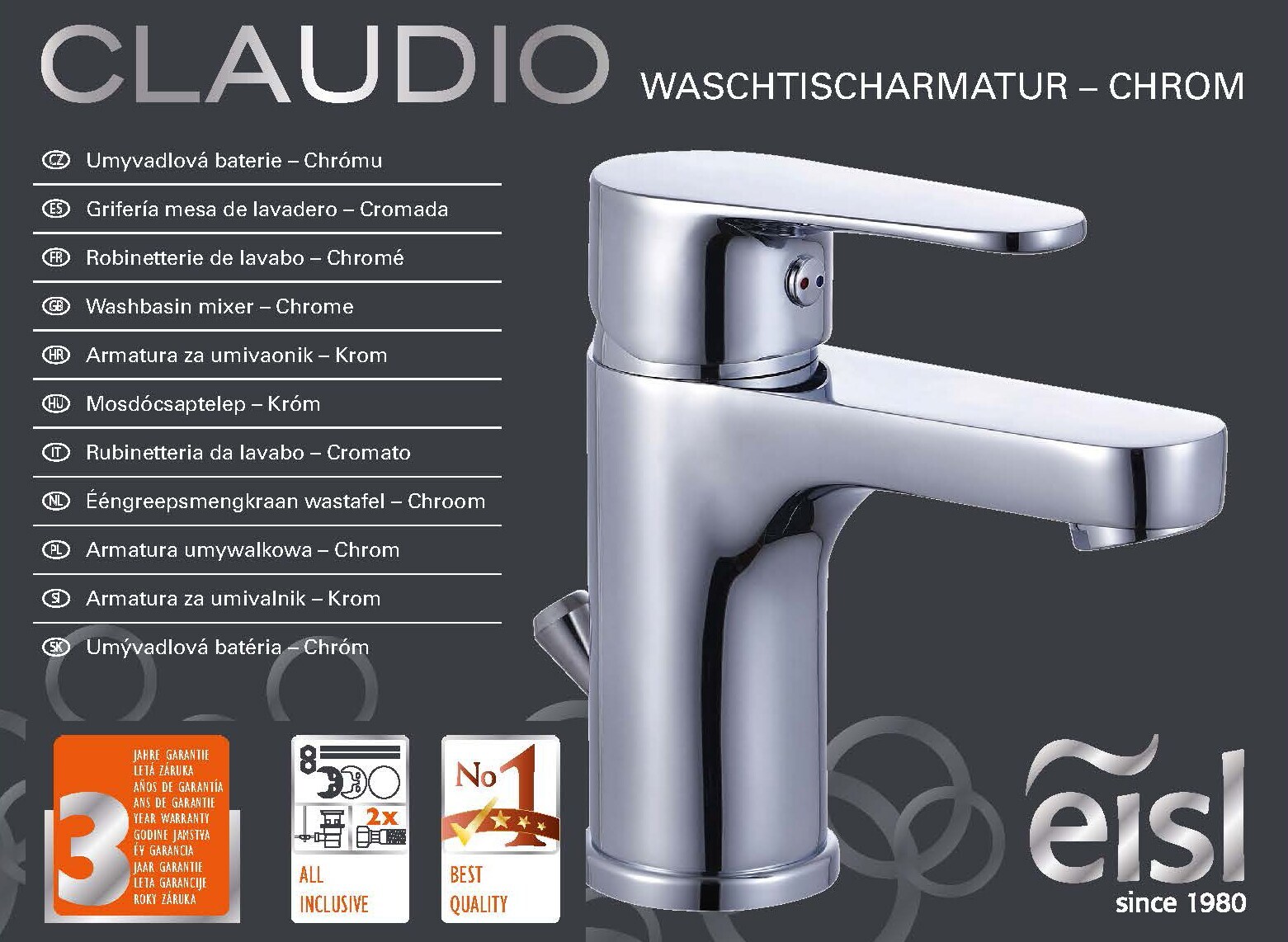 Eisl Waschtischarmatur CLAUDIO, Chrom
