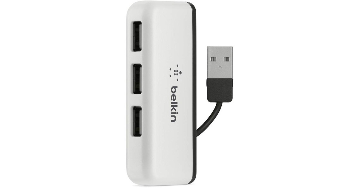 Belkin4-poorts reishub usb-hub  (Wit/zwart)