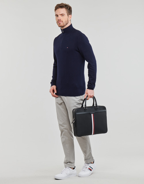Tommy Hilfiger - PIMA ORG CTN CASHMERE ZIP MOCK - Marine