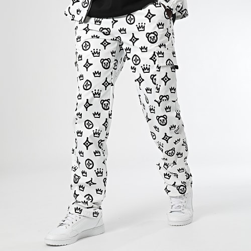 Ensemble Veste Zippée Et Pantalon Cargo Rush 0079 Blanc