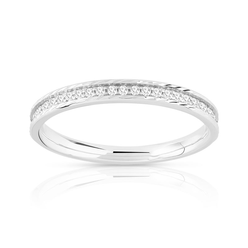 Alliance or 750 blanc diamants 2,4 mm