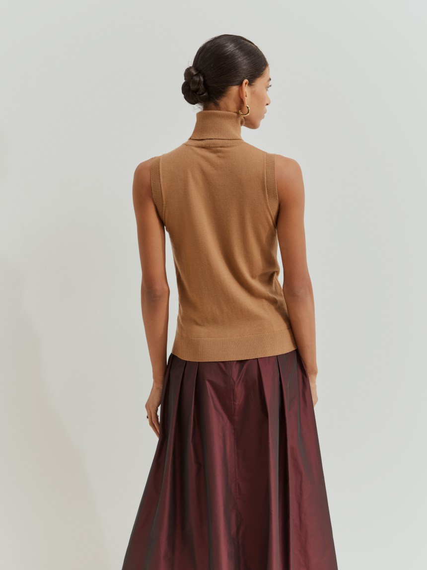 Camisola gola alta de lã
