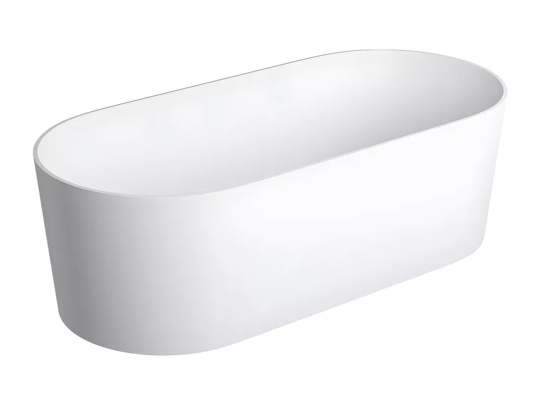 baignoire îlot OMNIRES OVO M+ 160X75 CM couleur : blanc finition : matbonde et siphon inclus