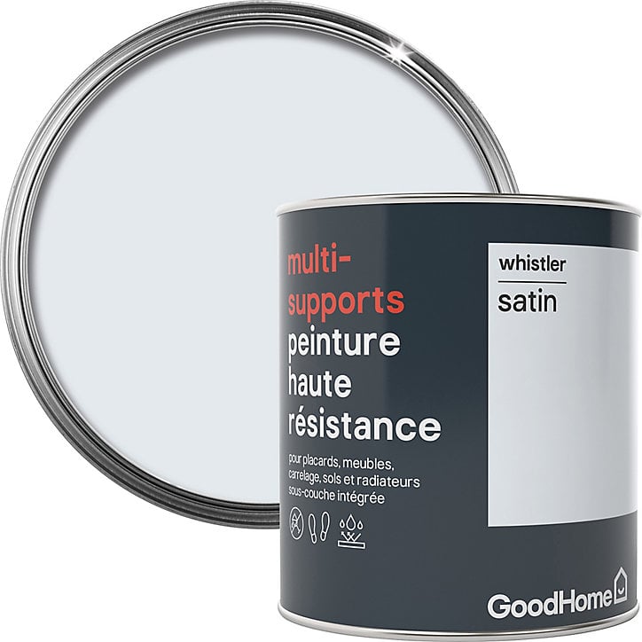 Peinture haute résistance multi-supports GoodHome gris Whistler satin 0,75L