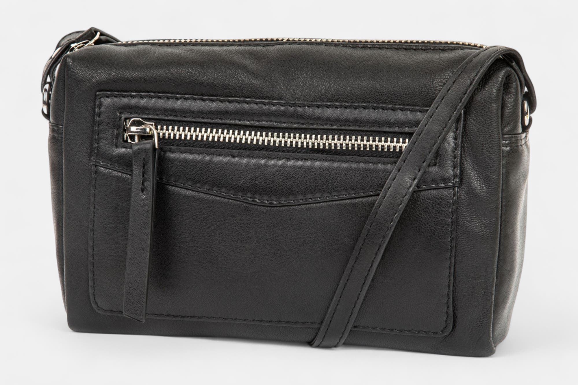Sac bandoulière en cuir noir