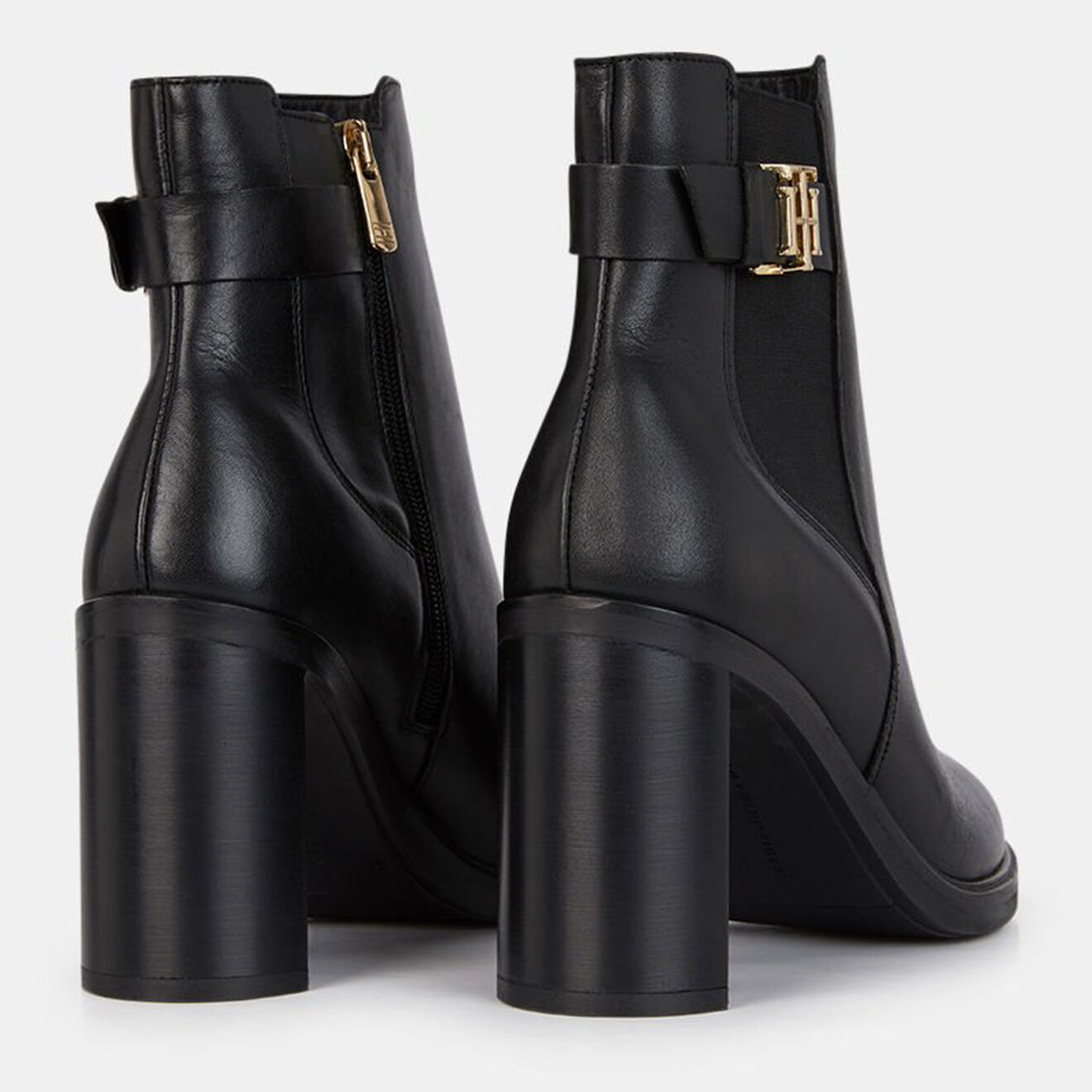 Tommy Hilfiger Bottines en Cuir Monogram Tl noires - Talon 9,5 cm