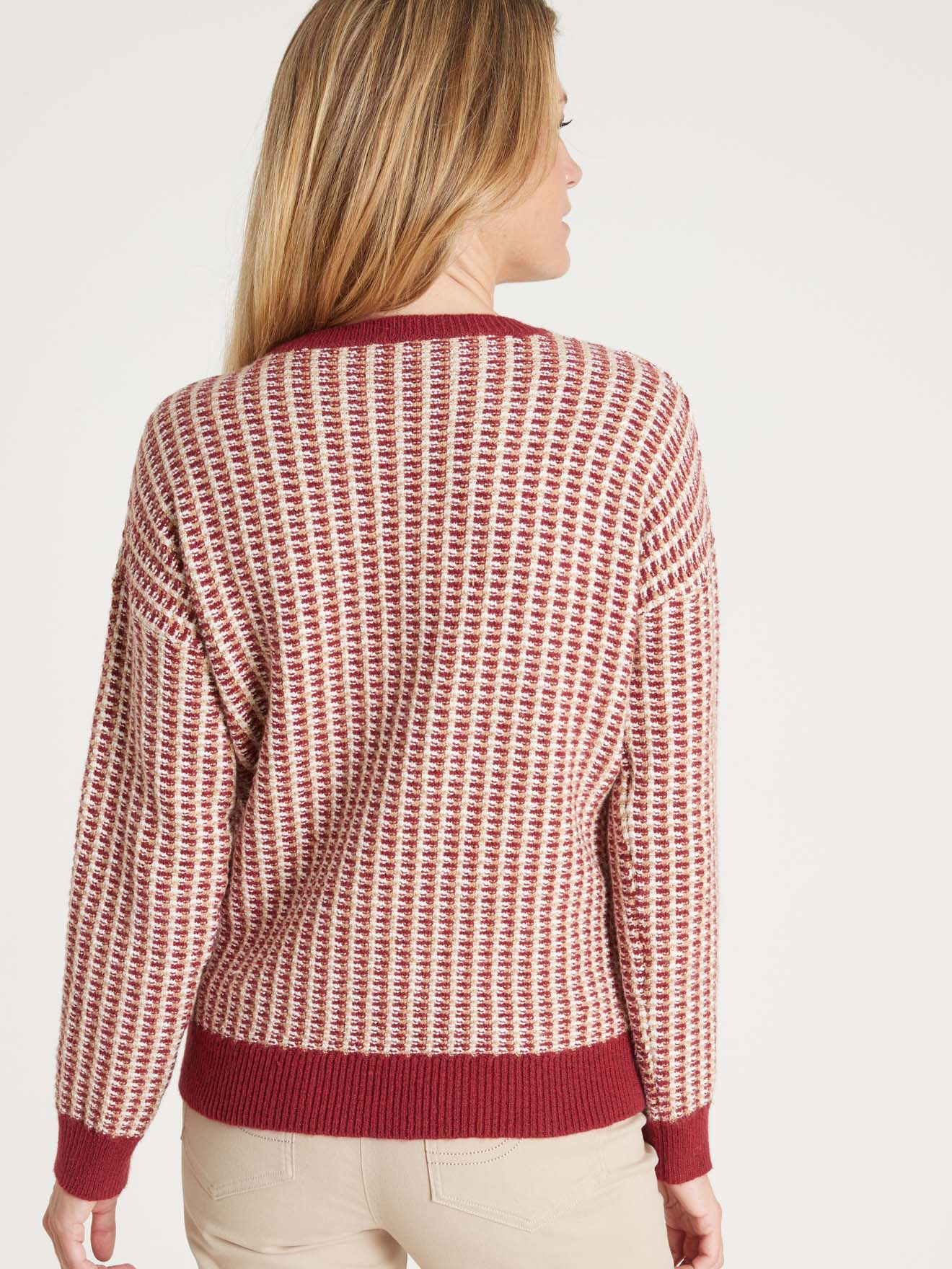 Pull jacquard encolure ronde