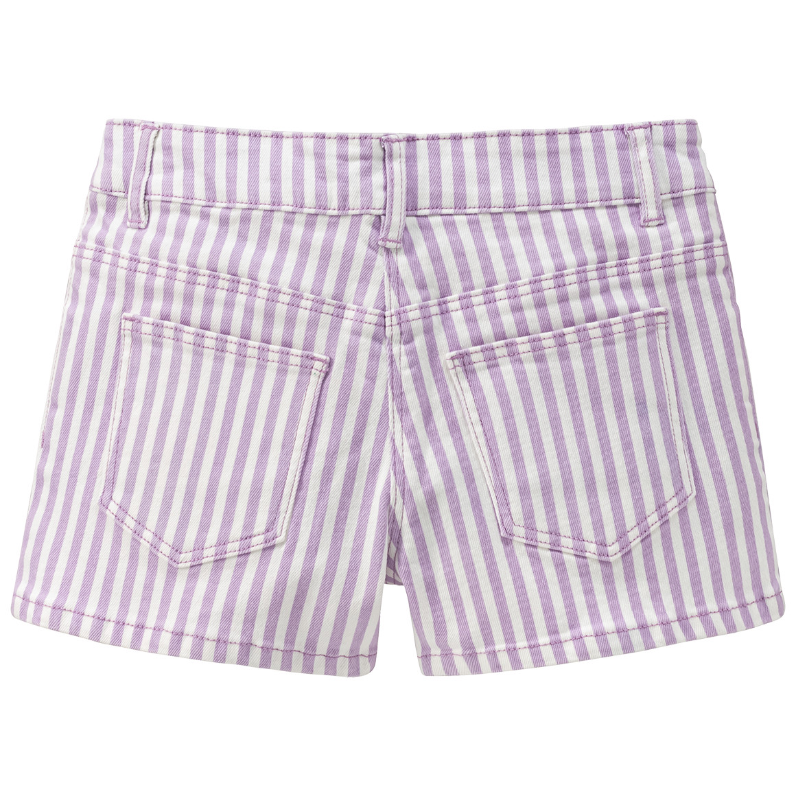 Yigga Mädchen Jeans-Shorts mit Streifen helllila / weiss