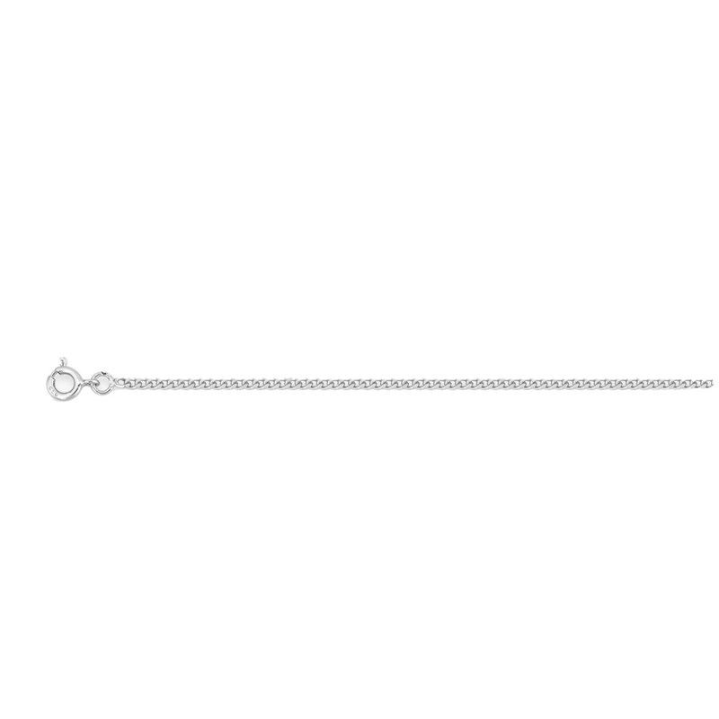 Chaîne mixte 45 cm - Gourmette diamantée - Argent 925 - Largeur 2,10mm