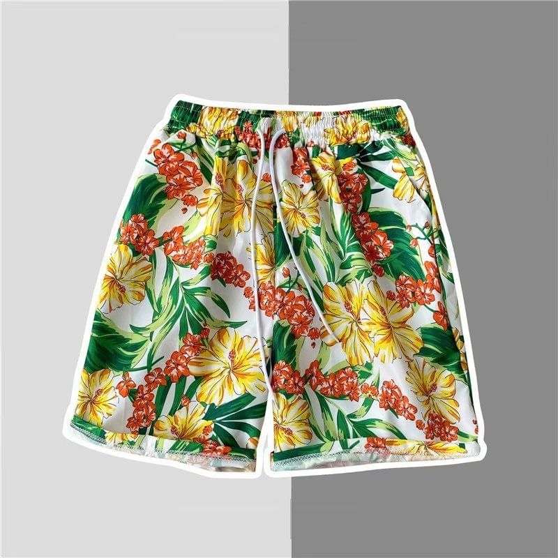 Acrius - Shorts met trekkoord in de taille en tropische print