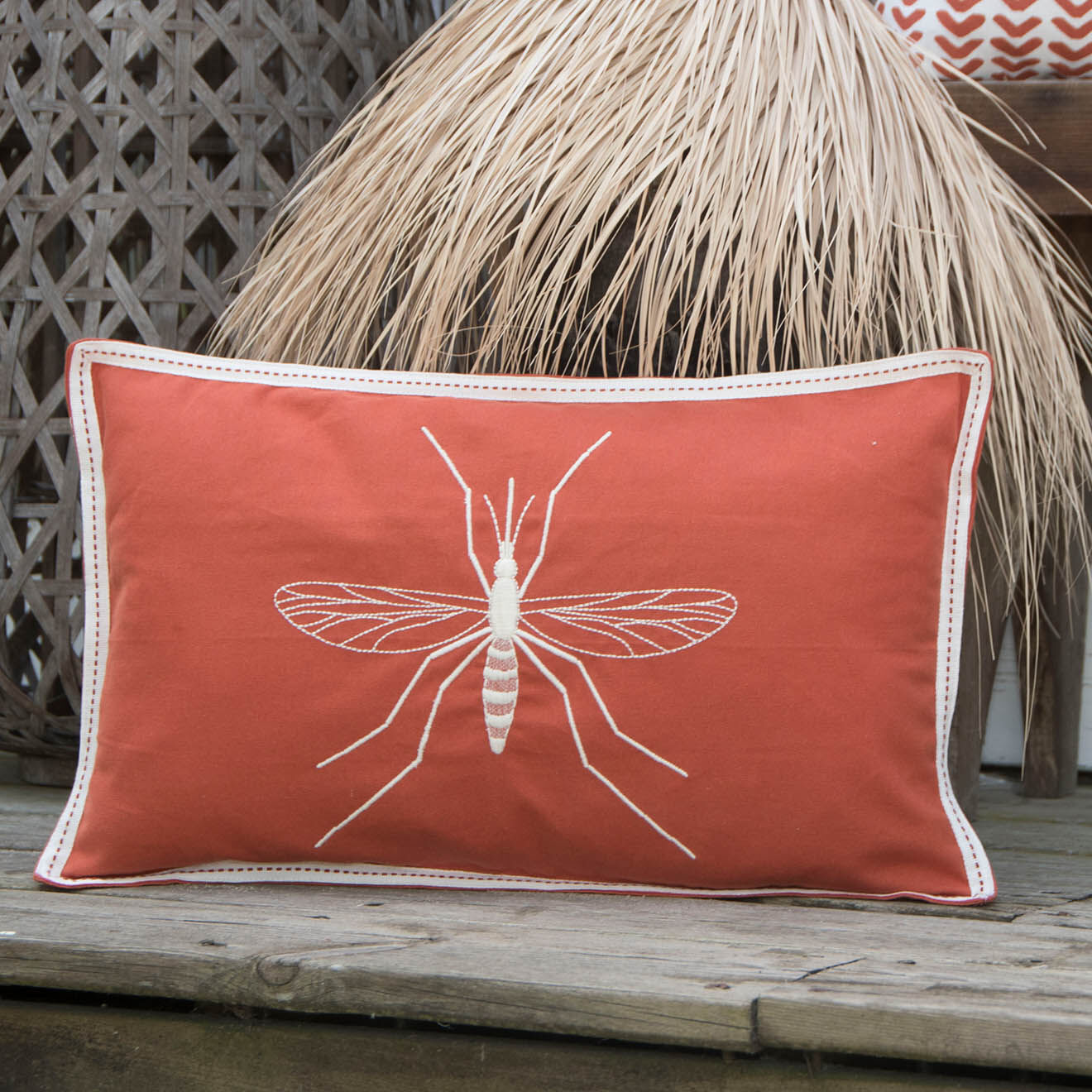 Febronie Housse de coussin Mosquito terracotta - 50x30 cm