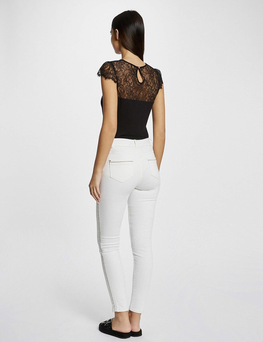 MORGAN<br>Camiseta com gola redonda e mangas curtas