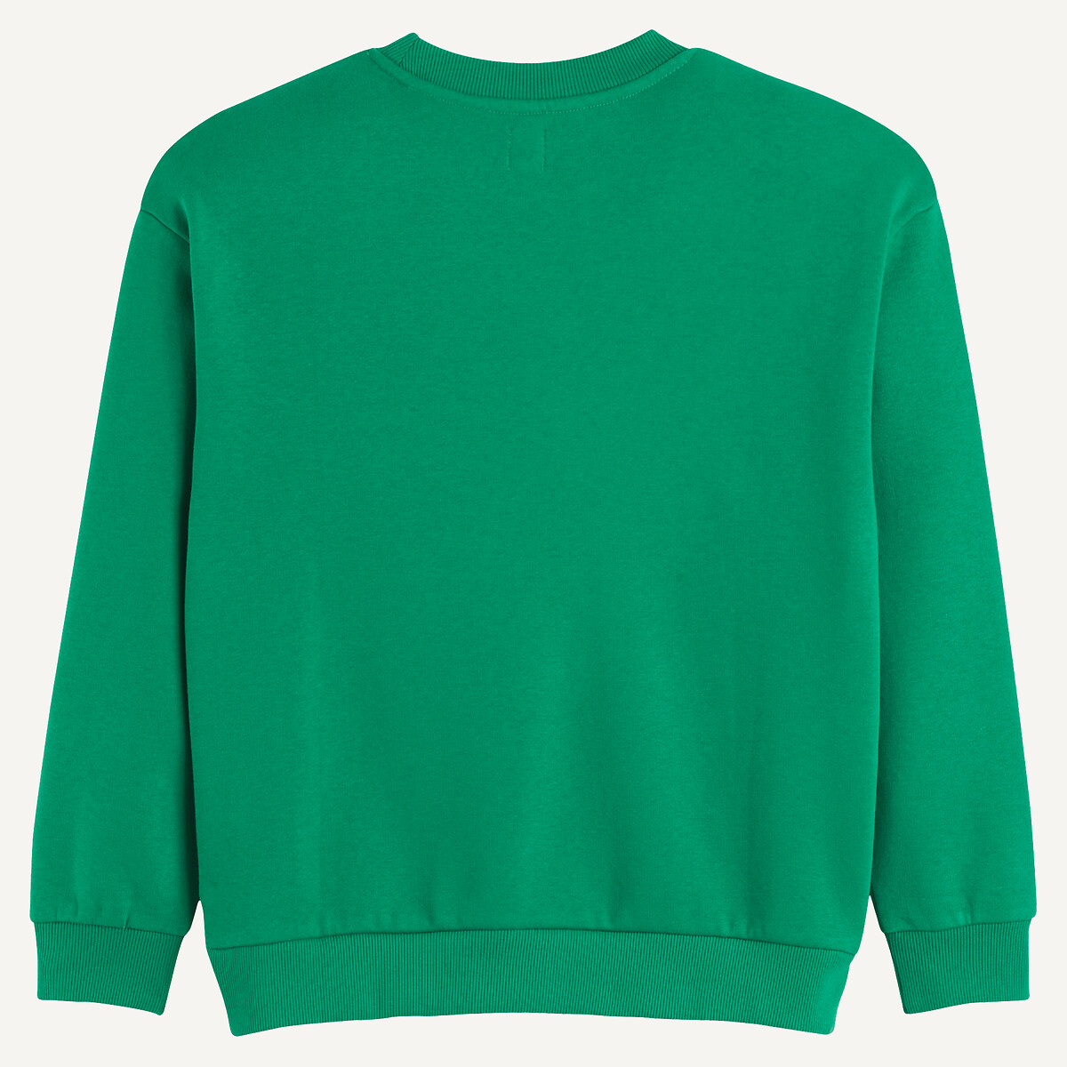 COLEÇÕES LA REDOUTE<br>Suéter oversized com gola redonda e texto, em fleece
