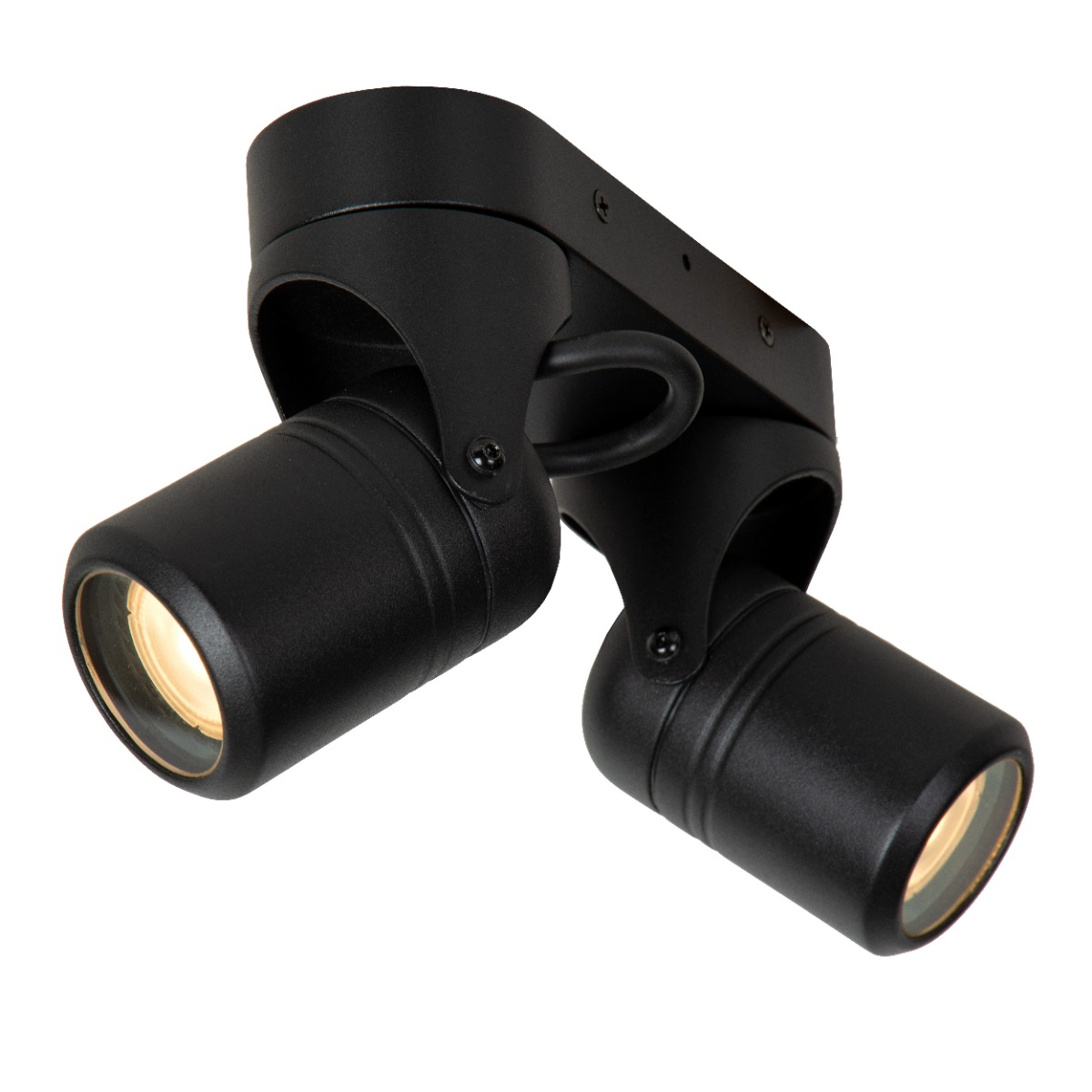 Lucide Niort dubbele wandspot 6W 20x16cm zwart