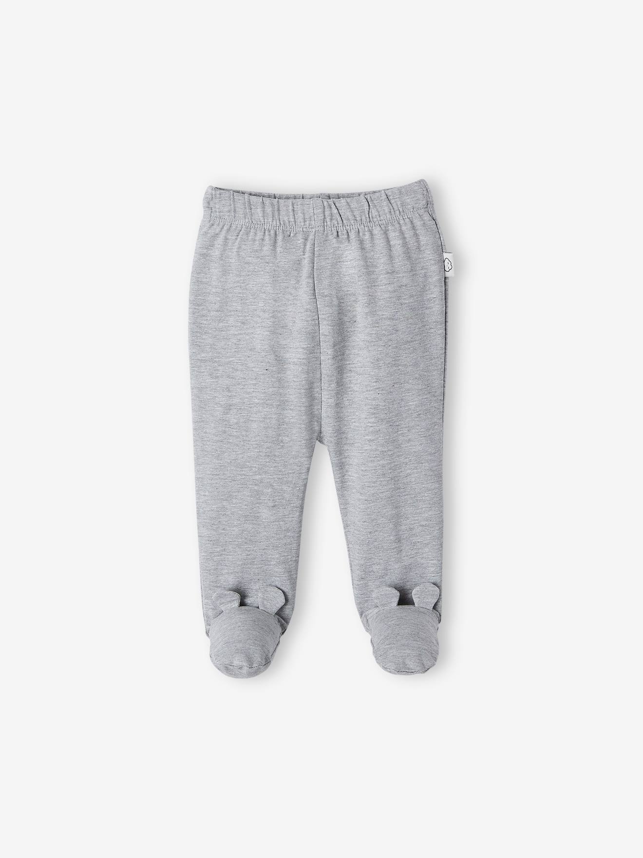 Conjunto de 2 calças com pezinho para bebê, bege claro, bicolor/multicoloridas