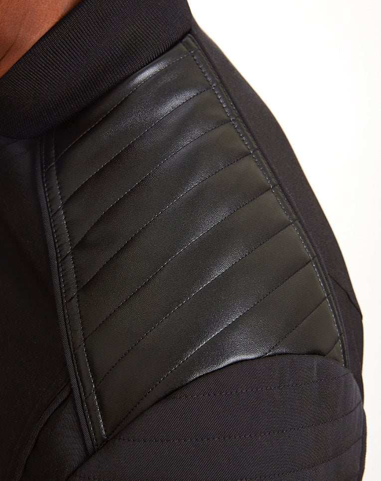 Blouson bi-matière noir