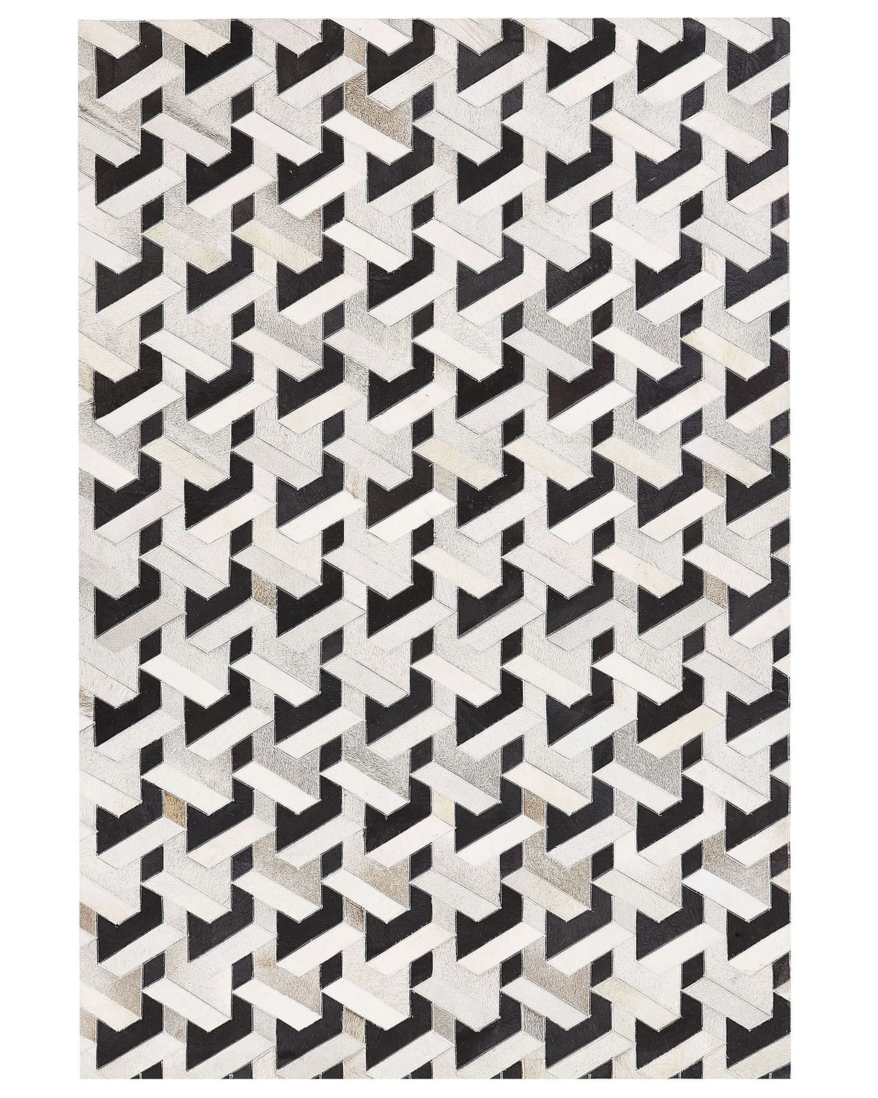 Vloerkleed NARMAN Grijs 160 x 230 cm Leer