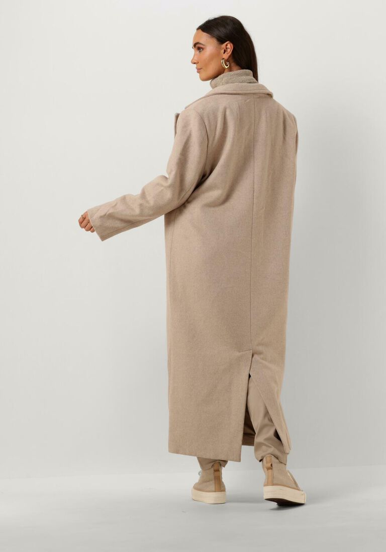 NEO NOIR beige neo noir mantel williams wool coat