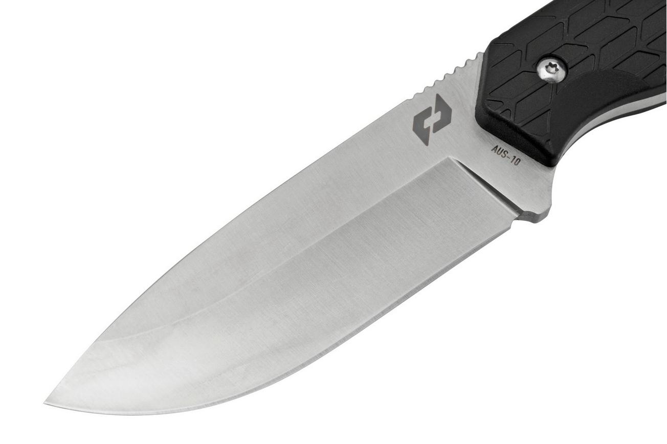 Schrade Exertion Drop Point Knife 1159309, zwart vaststaand mes
