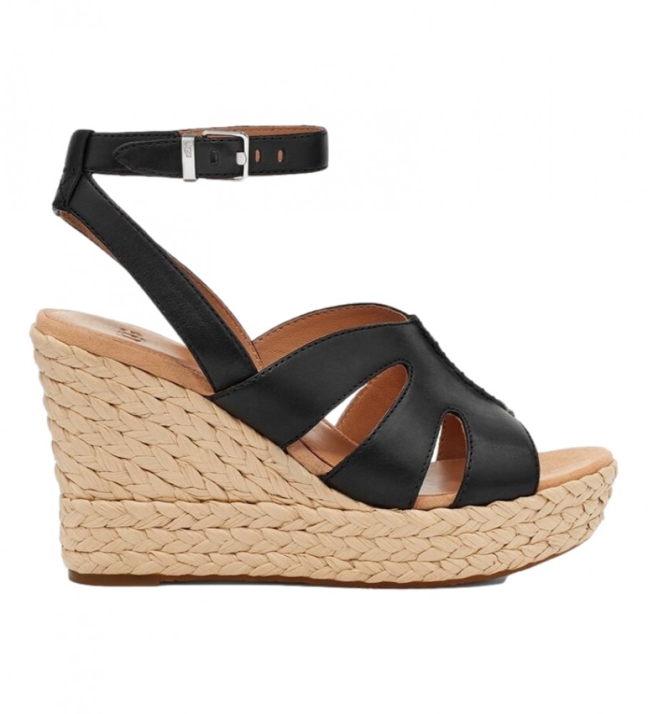 Sandálias UGG Careena, pretas - altura do salto: 9 cm -