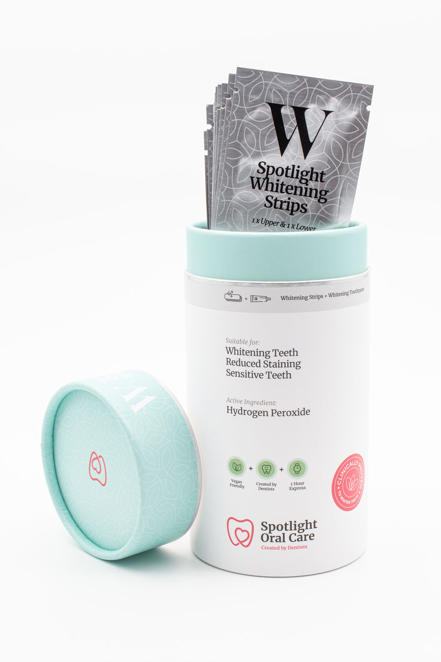 Spotlight whitening strips og tannkrem