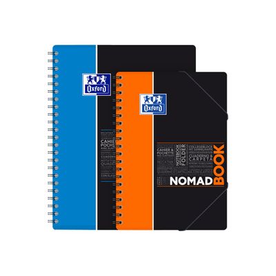 Oxford Etudiants - Cahier Nomadbook B5 (19 x 25 cm) avec pochettes 3 rabats - 160 pages - petits carreaux (5x5 mm) - double spirale - disponible dans différentes couleurs