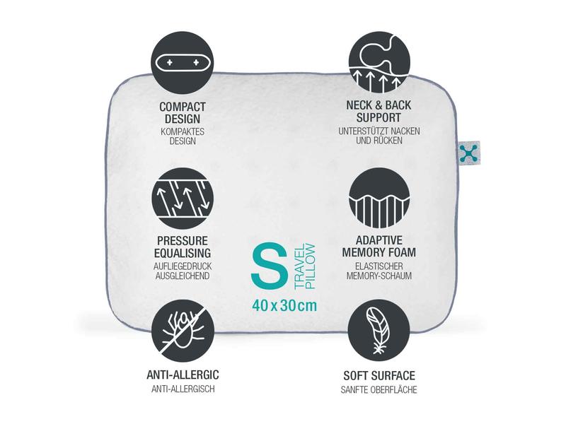 Smartsleep Nackenkissen Travel S 40 x 30 x 10 cm Ergonomisches Reisekissen