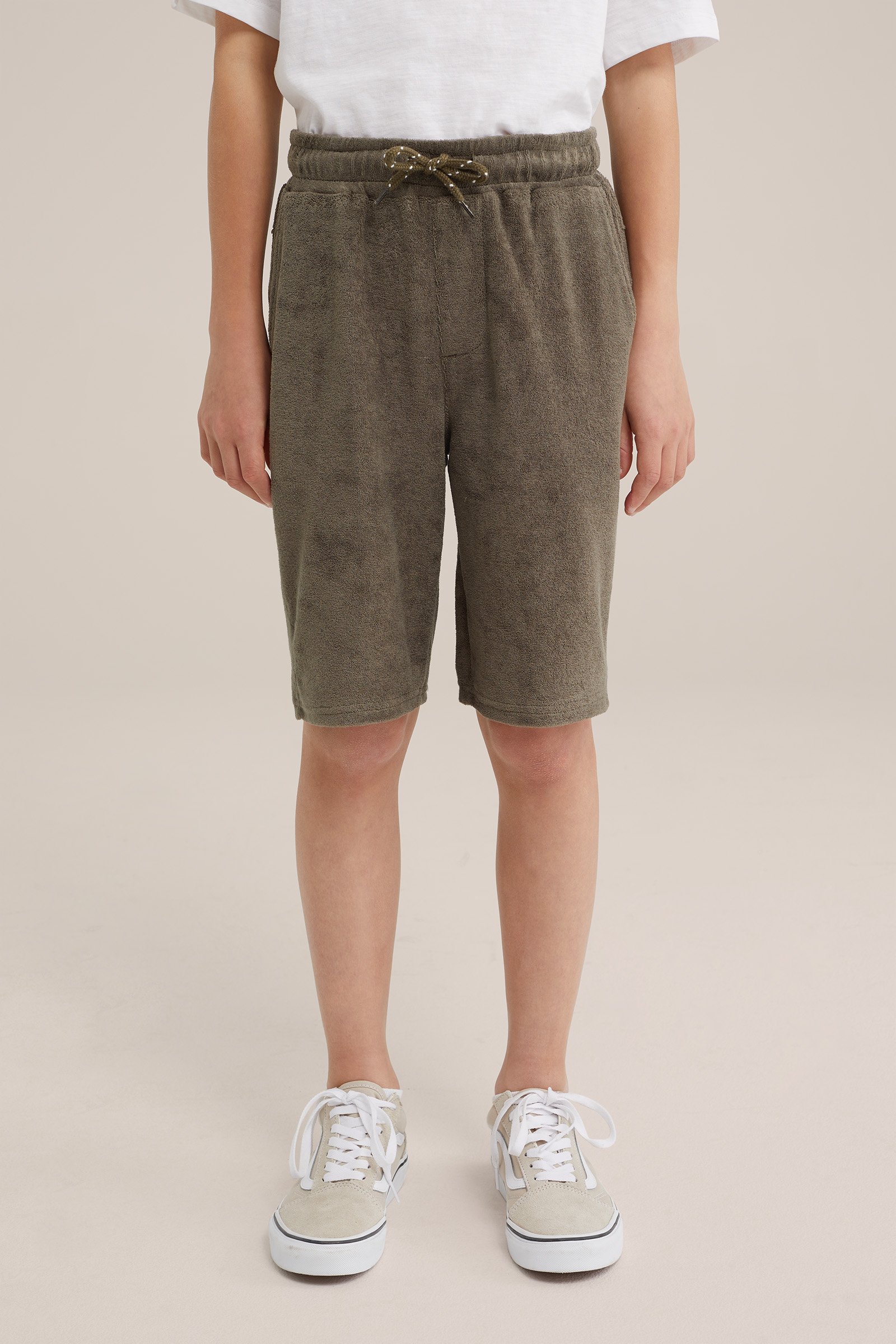 Jongens sweatshort van badstof WE Fashion Khaki