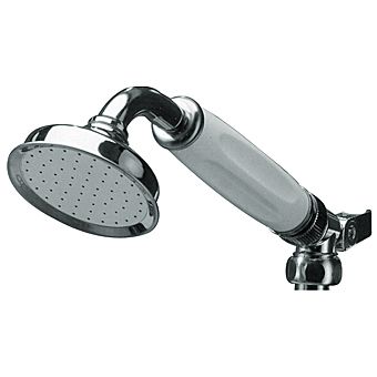Standaard handdouche m. witte greep chroom