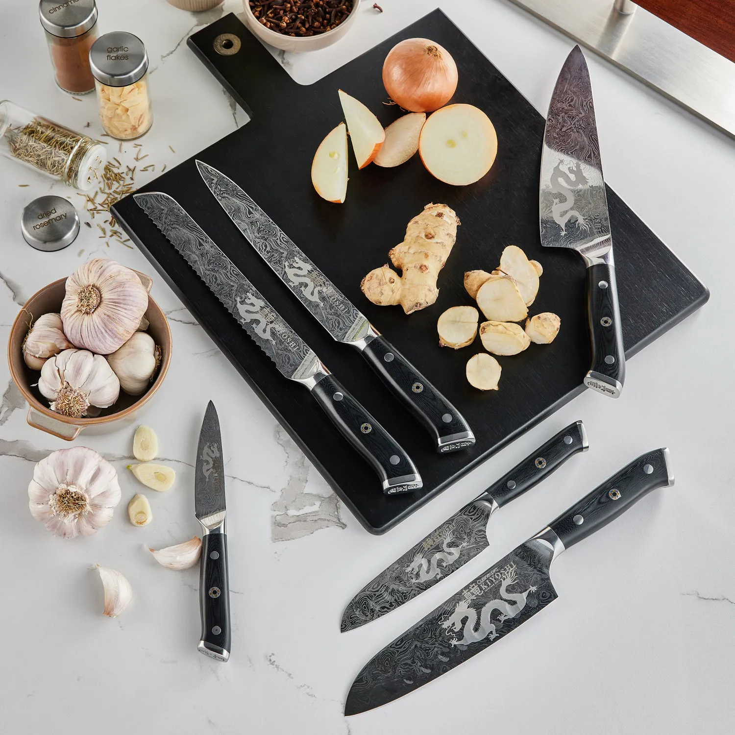 THE CUSTOM CHEF™ KIYOSHI™ Kei Knivblok - 7 dele