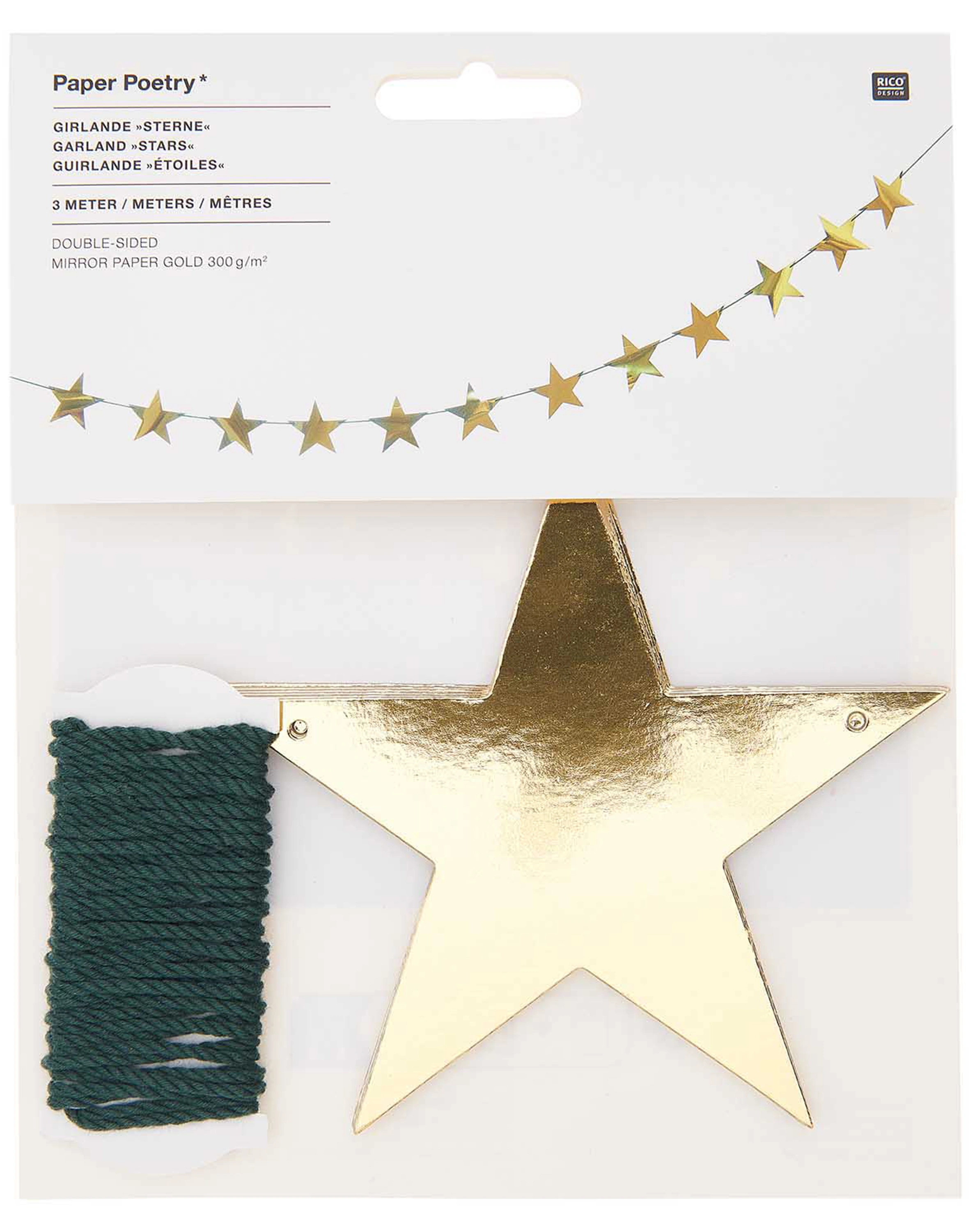 Girlande STERNE (3m) in gold