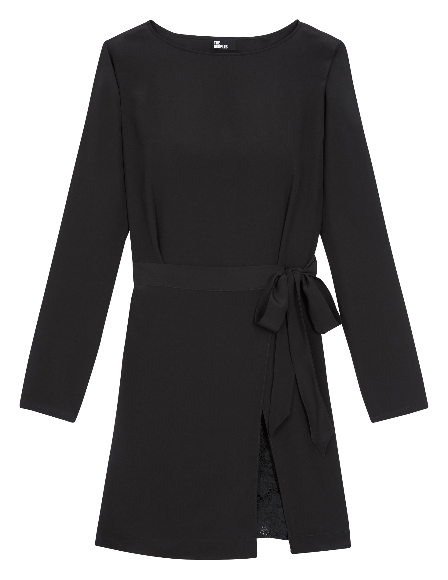 Robe courte en soie | Noir