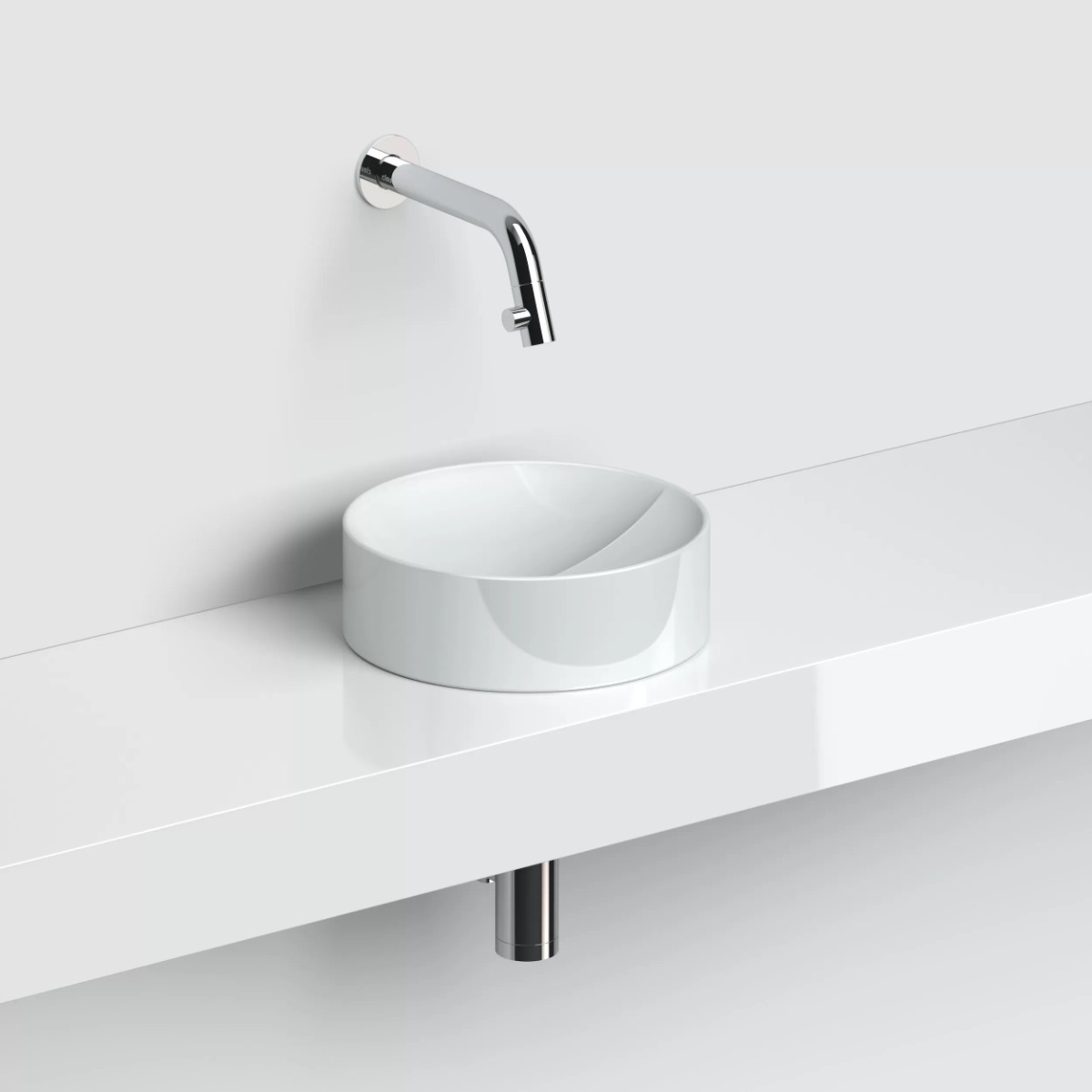 Clou Vale keramische fontein 22cm zonder kraangat wit glans