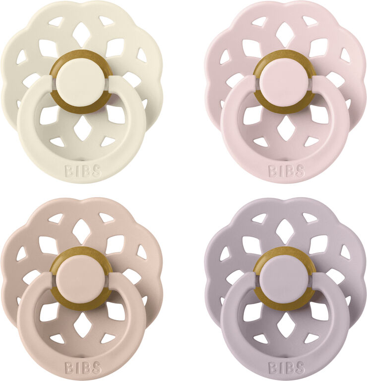 BIBS BIBS Pacifier Boheme 4 PACK Latex Size 2 Ivory/Blush/Blossom Ivory