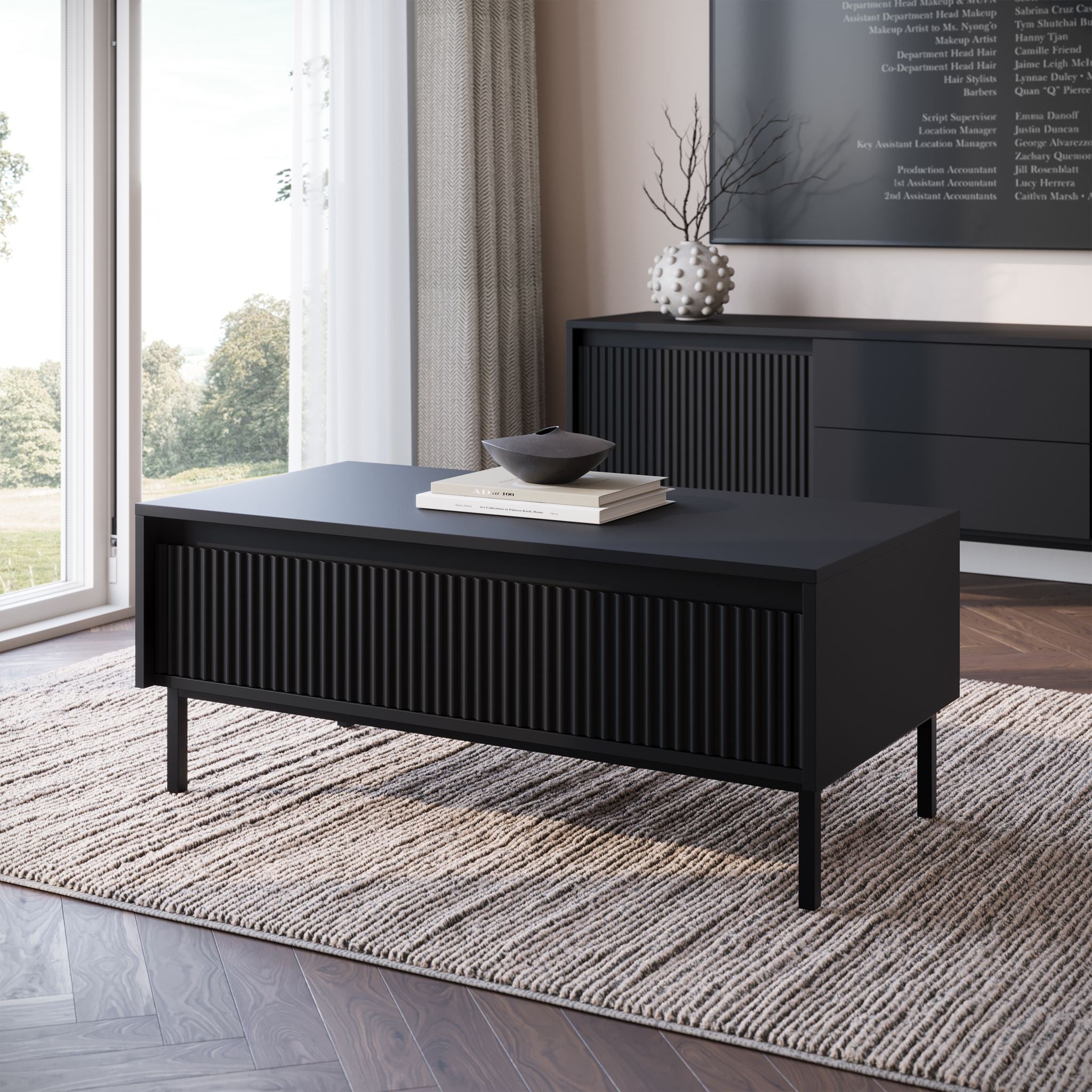 Orvana - Salontafel met lade - Zwart