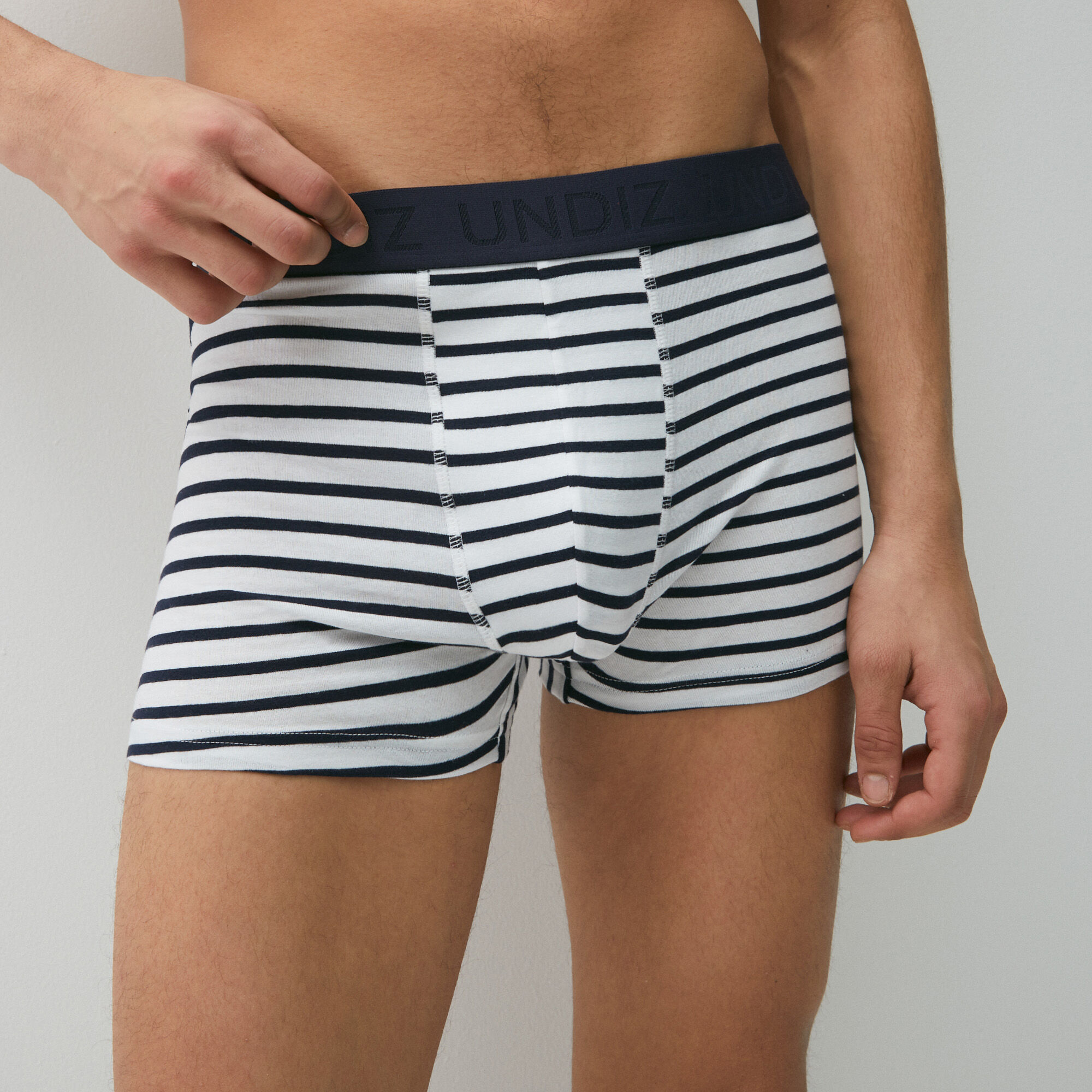Boxer à rayures en coton