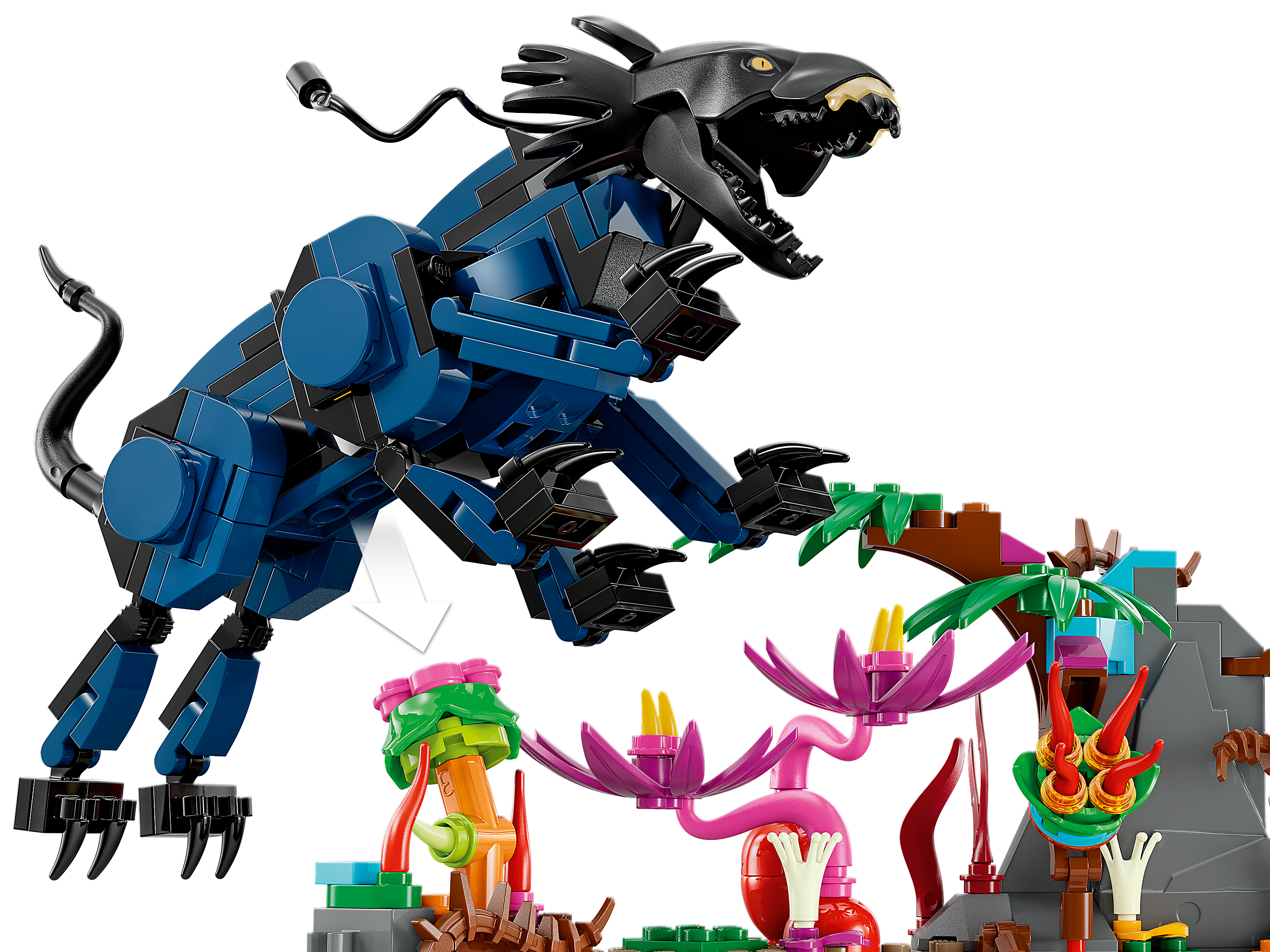 Neytiri e o Thanator contra Quaritch no exoesqueleto AMP 75571