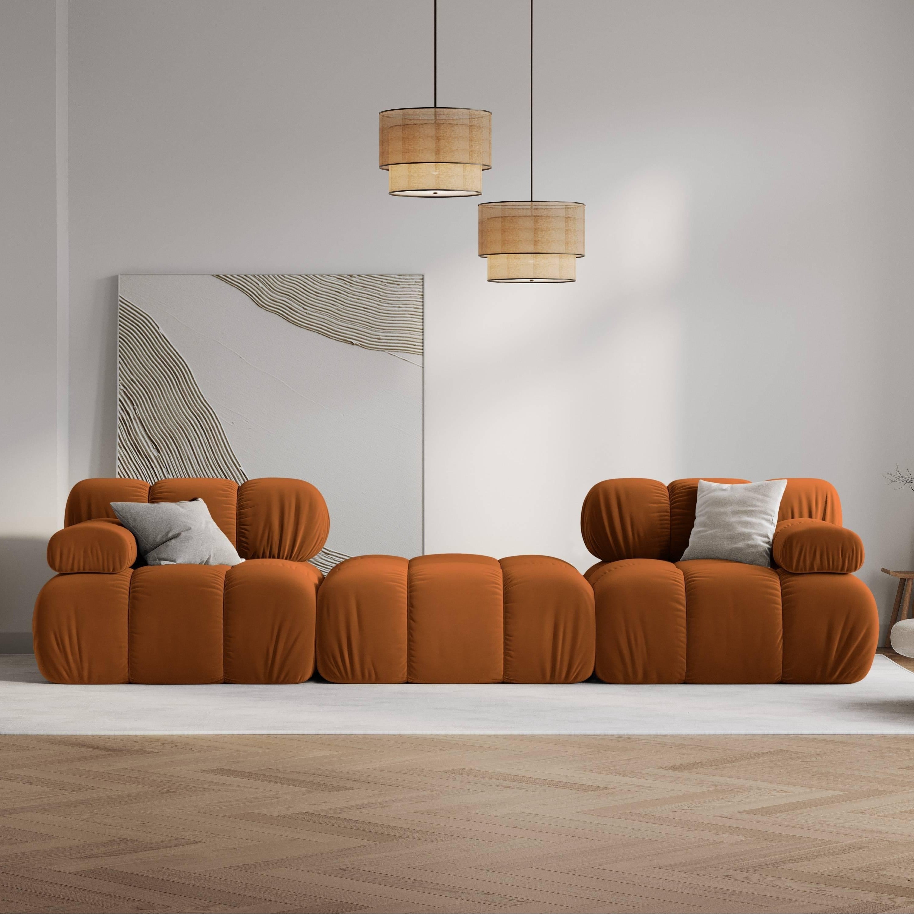 Milo Casa Tropea Modulaire 2-zitsbank met Hocker - Terracotta
