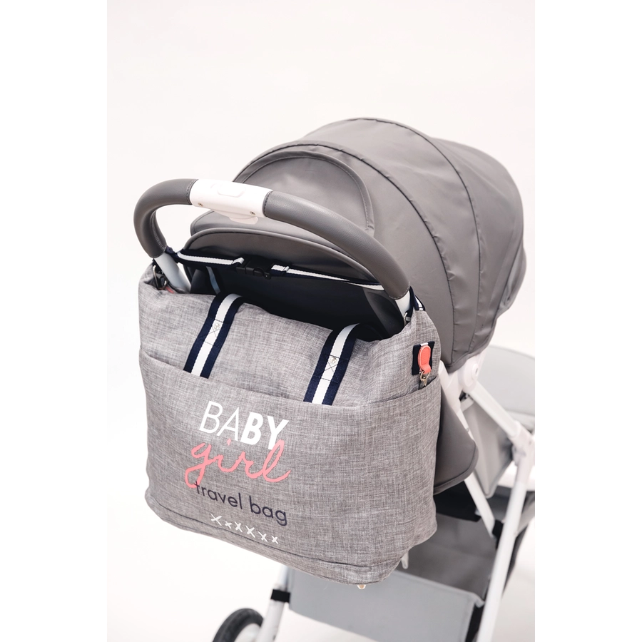 BABY ON BOARD Wickeltasche Simply Duffle Baby Girl grau meliert