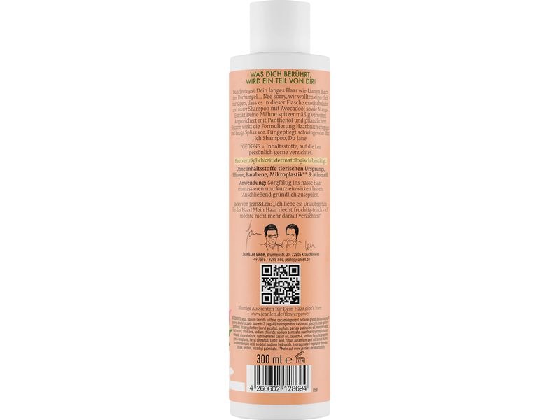 Jean & Len Shampoo Nutri Care Mango & Avocado 300 ml Natürliches Haarshampoo
