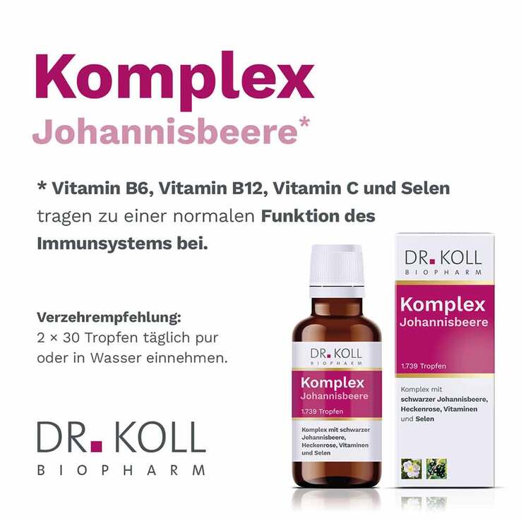 Komplex Johannisbeere Dr. Koll Gemmo Heckenrose Tropfen, 50 ml