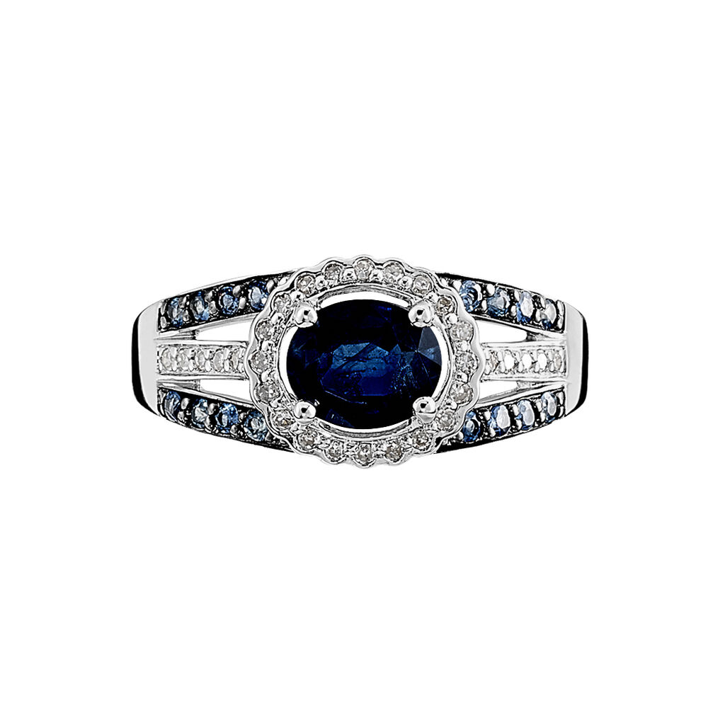 Bague Taliya Or Blanc Saphir Diamant