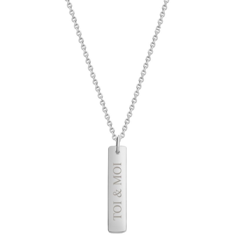 Collier homme barrette en argent