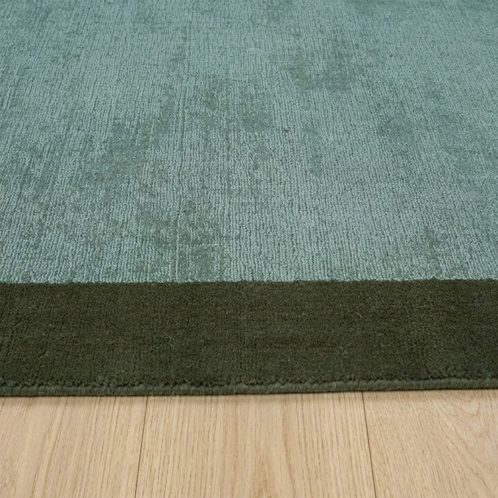 Laagpolig vloerkleed - Lucien Border Groen | Mid-century modern